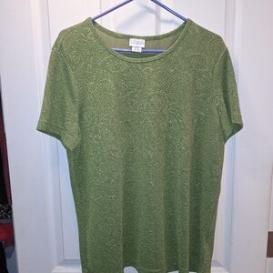 Jaclyn Smith Green Textured Top Women's Extra Large